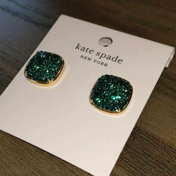 NEW Kate Spade Clay Pave Small Square Studs - Picture 6 of 7